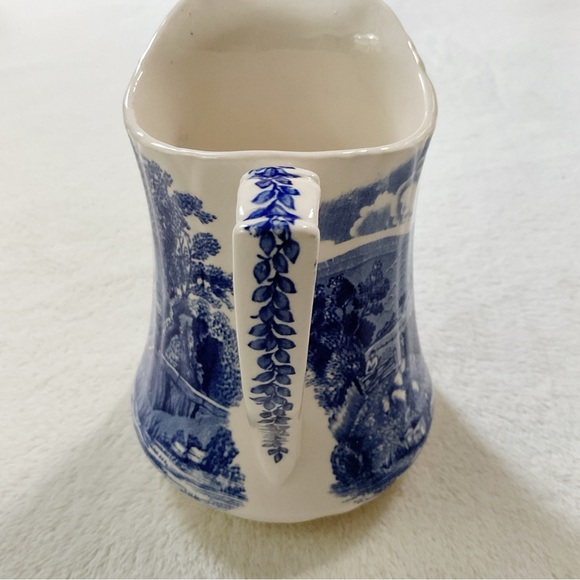 Alfred Meakin “Tintern” Blue White Transferware Pitcher England 1950s 28oz - Picture 5 of 16